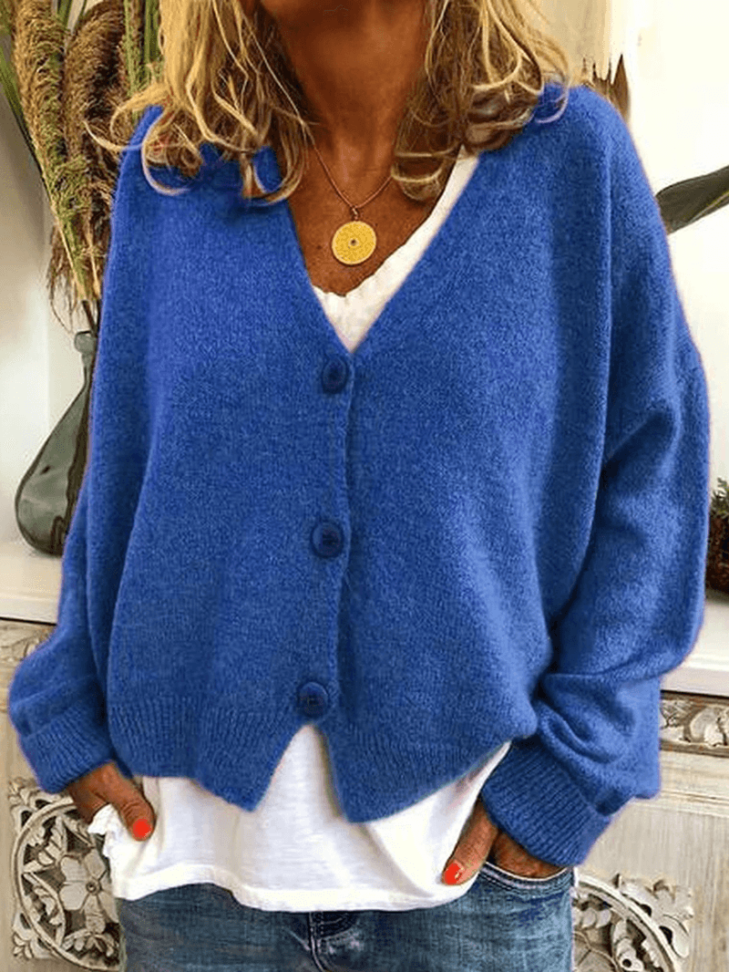 Solid Casual Long Sleeve Sweaters - MRSLM