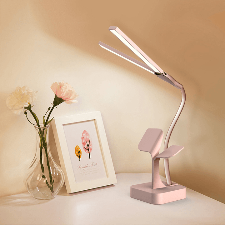 2500Mah Dual Heads LED Desk Lamp Shadowless Reading Light Eye Protect Touch Control Rotatable Rechargeable Table Lamp - MRSLM