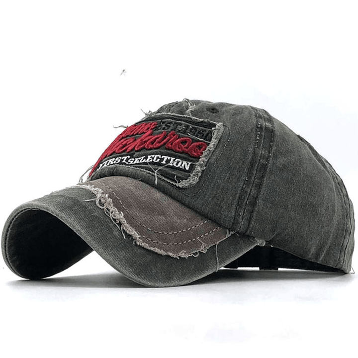 Coated Embroidery Fashion Outdoor Fishing Distressed Shading Hat - MRSLM