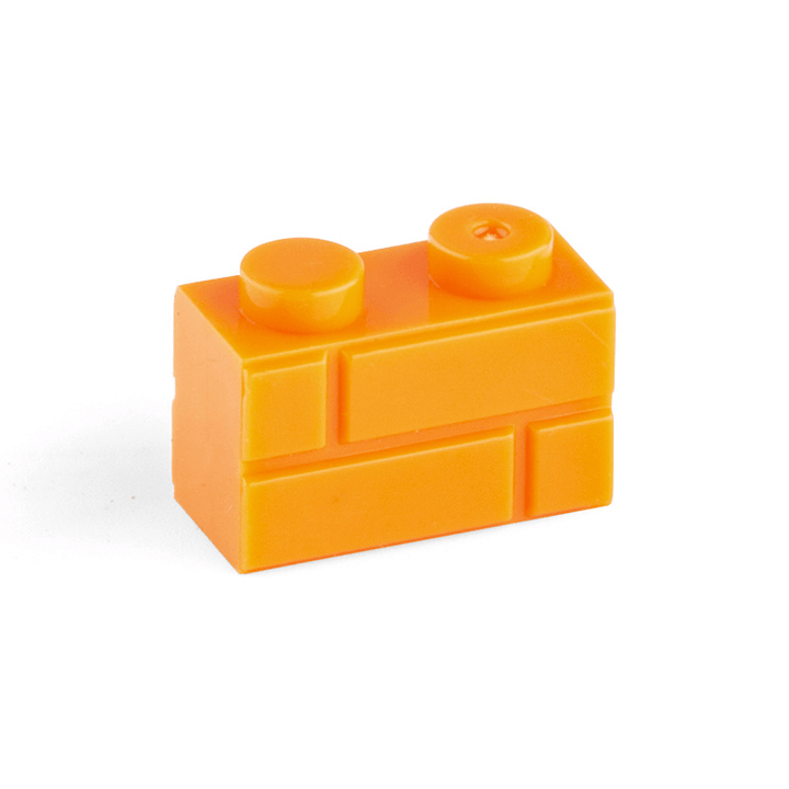 Small Particle High Brick 1X2 Grid Pattern City Wall Building Block - MRSLM