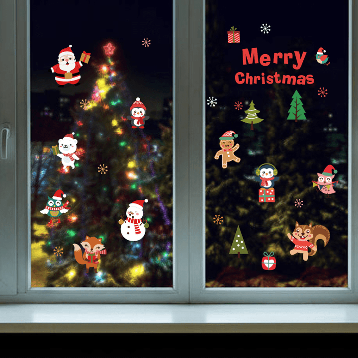 Miico SK6038 Christmas Sticker Novetly Cartoon Wall Stickers for Kids Room Decoration Christmas Party - MRSLM