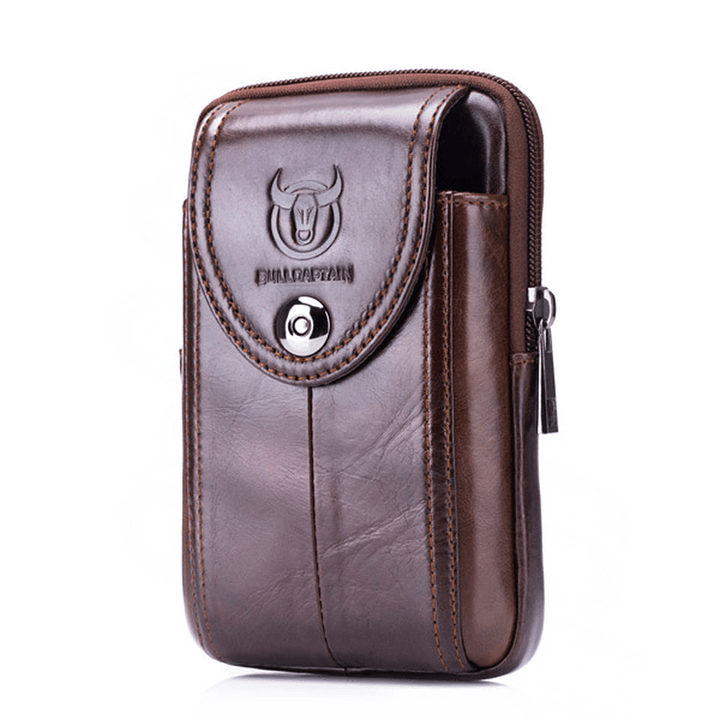 Bullcaptain Bag Men Genuine Leather Loop Belt Phone Bag - MRSLM