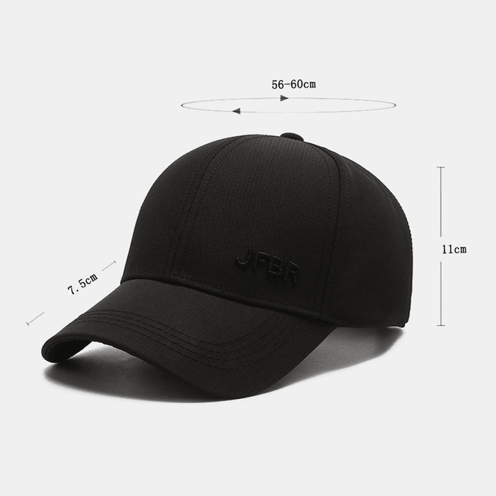 Men Dome Wide Brim Letter Pattern Baseball Cap Outdoor Travel Sunshade Adjustable Hat Peaked Cap - MRSLM