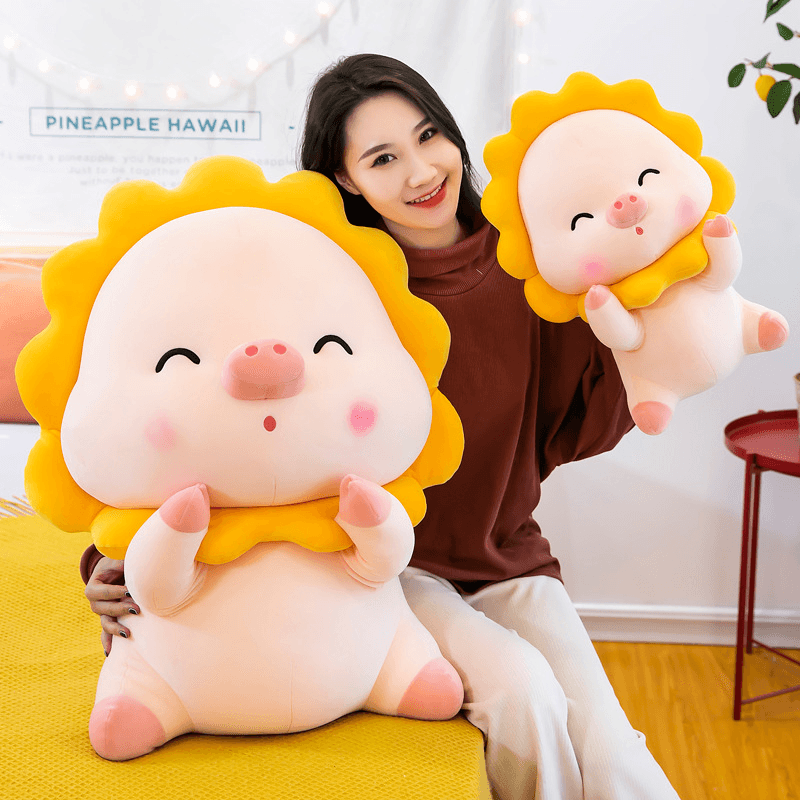 Sun Flower Pig Plush Plush Toys Girls Bed Sleeping Pillow Girls Heart Ragdoll - MRSLM