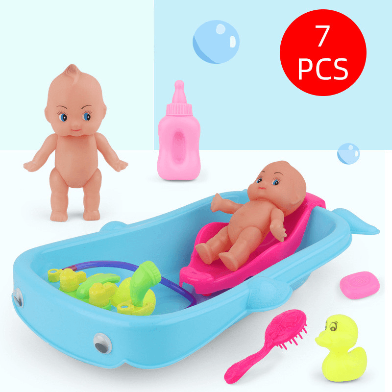 Baby Playing in Water Tub with Bath Toys - MRSLM