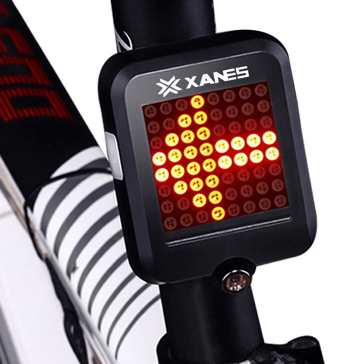 XANES 600LM German Standard Bike Front Light 64 LED Intelligent Brake Warning Bicycle Taillight Set - MRSLM