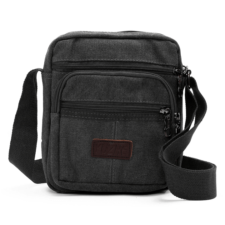 Men Casual Retro Canvas Shoulderbags Multi Pocket Crossbody Bags - MRSLM