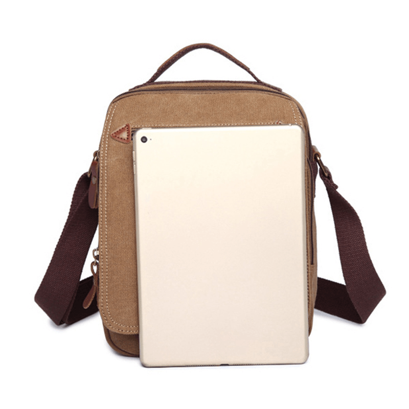 Men Canvas Handbag Ipad Bag Outdoor Crossbody Bag - MRSLM