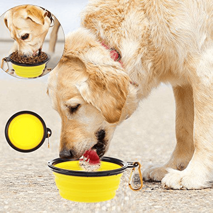 2 in 1 Pet Dog Food Water Bottle Portable Dog Travel Water Bottle with Dog Bowl Portable Pet Food and Water Bottle with a Folding Bowl Feeder Dual Pet Food and Water Dispenser - MRSLM