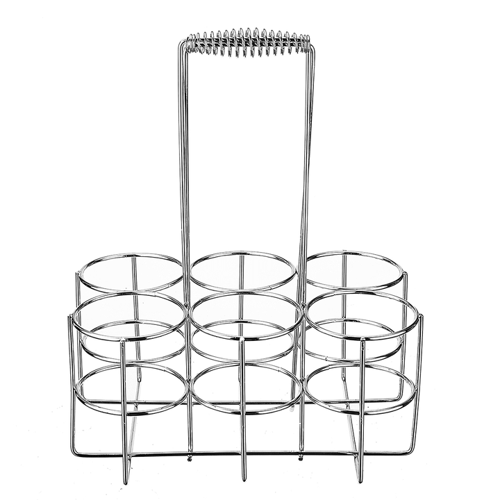 6 Bottles Metal Wineliquor Cabinet Storage Rack Stand Holder Bar Kitchen Display Decor - MRSLM