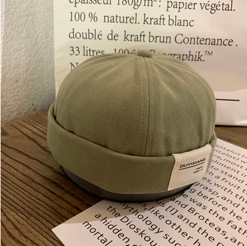 Japanese Letter Label Melon Leather Cap - MRSLM