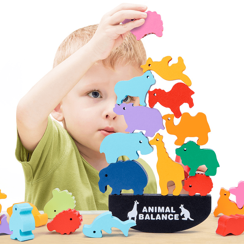 Animal Balance Building Blocks Game Stacking High Balance Boat Children'S Hand-Eye Coordination - MRSLM