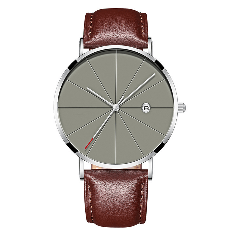 Deffrun Casual Style Business Men Wrist Watch Leather Strap Quartz Watch - MRSLM