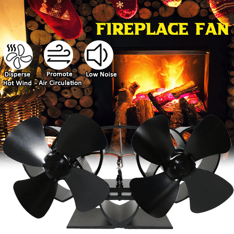 8 Blades Heat Powered Wood Stove Fan for Log Burner /Fireplace Eco Friendly Fan - MRSLM