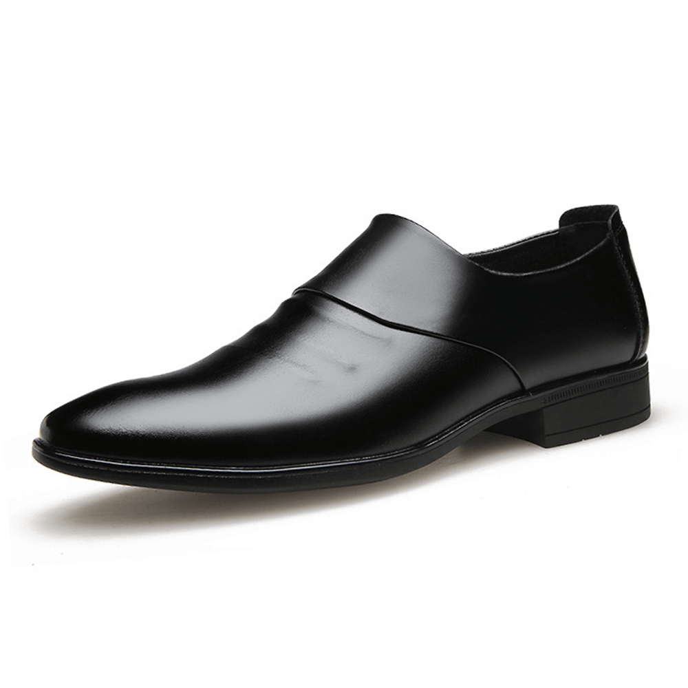 Men Microfiber Non Slip Slip on Business Formal Shoes - MRSLM