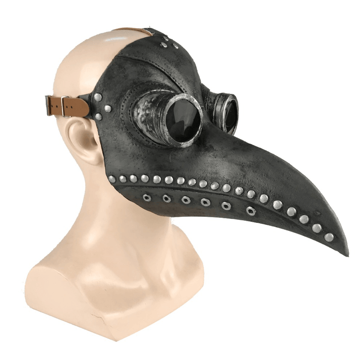 Halloween Medieval Steampunk Plague Doctor Bird Mask Latex Punk Cosplay Masks Long Nose Beak Adult Halloween Event Cosplay Props - MRSLM