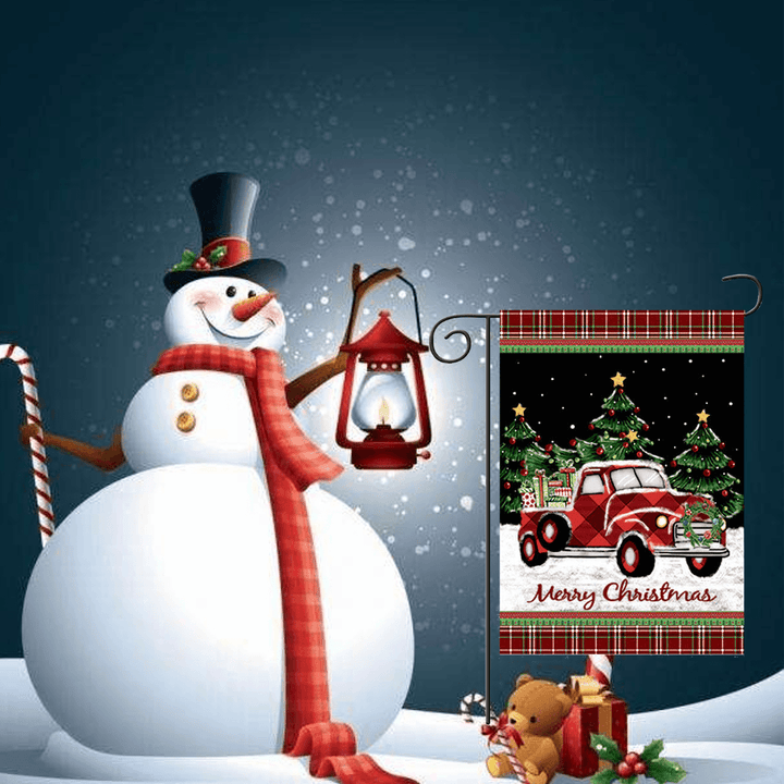 Merry Christmas Decorations Red Truck with Gifts Double Sided Winter Garden Flag - MRSLM