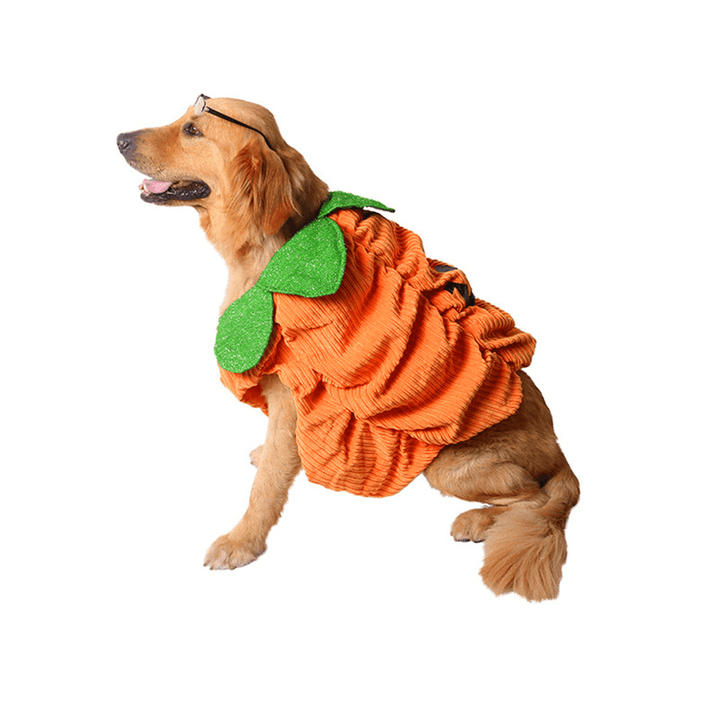 Dog Halloween Costume Dog Collar Pumpkin Design Creative Funny Pet Clothes Decorations - MRSLM