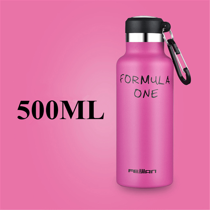 500Ml Stainless Steel Sport Water Bottle Running Kettle Cycling Hiking Drink Vacuum Cup - MRSLM