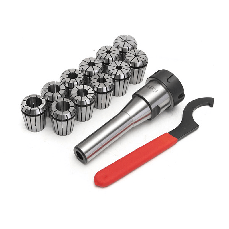 11Pcs ER32 Spring Collets Set with R8-ER32 Collet Chuck Holder for CNC Milling Lathe Tool - MRSLM