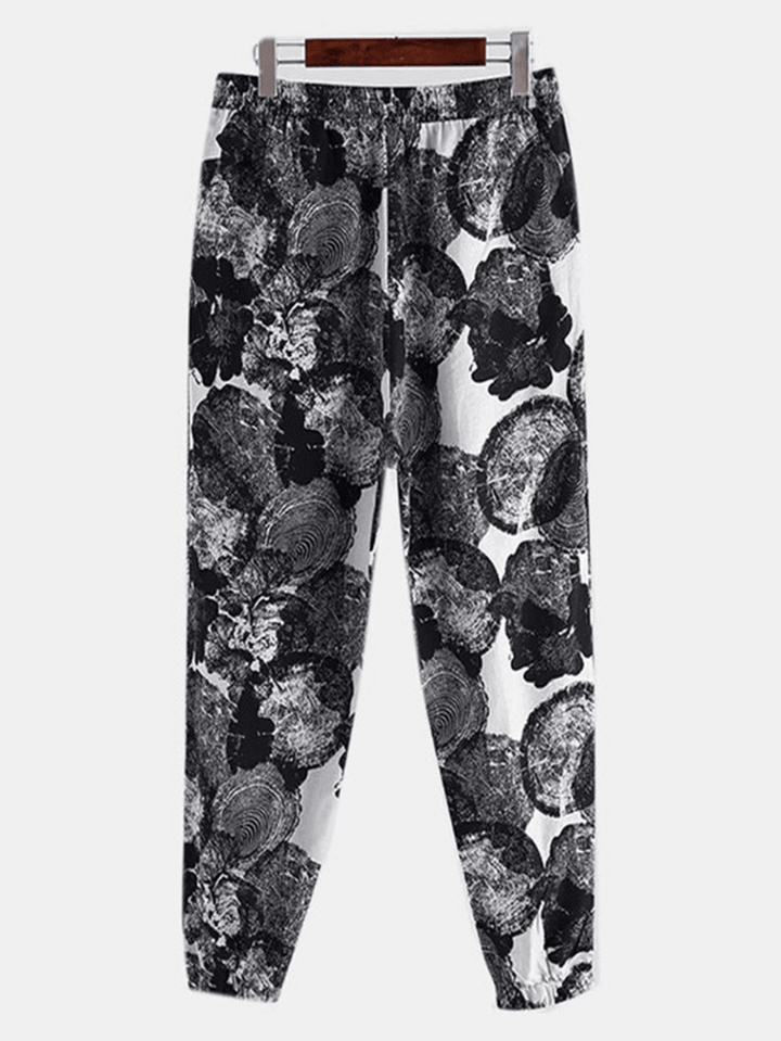 Cotton Ethnic Graffiti Print Harem Trousers - MRSLM