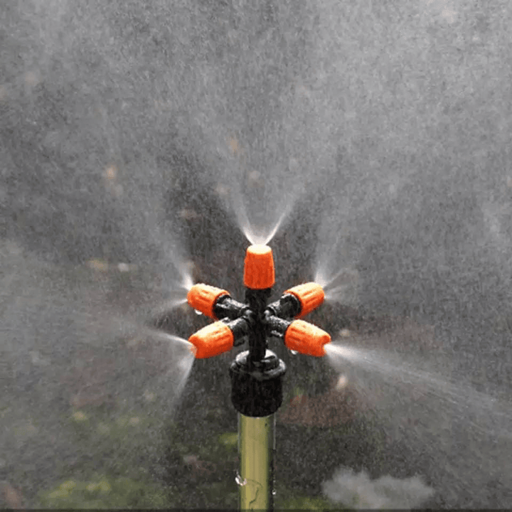 5 Head Adjustable Nozzles 360° Automatic Rotating Mist Spray Lawn Sprinkler Atomizer Garden Watering Accessory - MRSLM