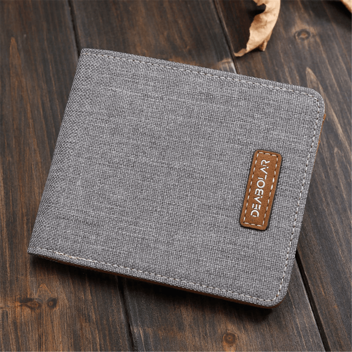 Men Canvas Slim Billfold Wallet Clutch Handbag Credit Card Purse Holder - MRSLM