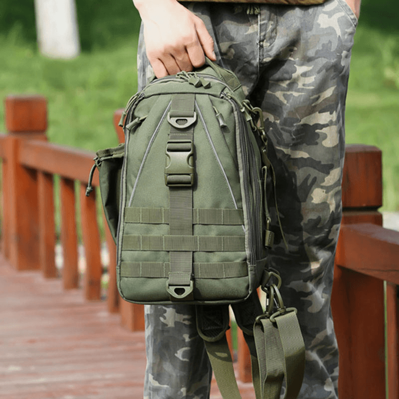 Men Multifunction Tactical Backpack Casual Sling Crossbody Bag Shoulder Bag Chest Bag for Outdoor - MRSLM