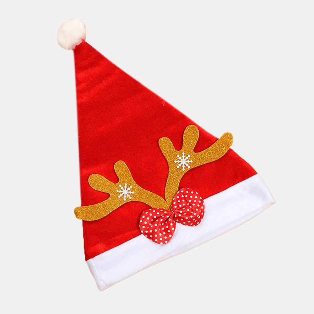 Unisex Adult Child Festive Casual Christmas Patry Elk Horn Pattern Party Hoilday Decorationns Brimless Christmas Hat - MRSLM