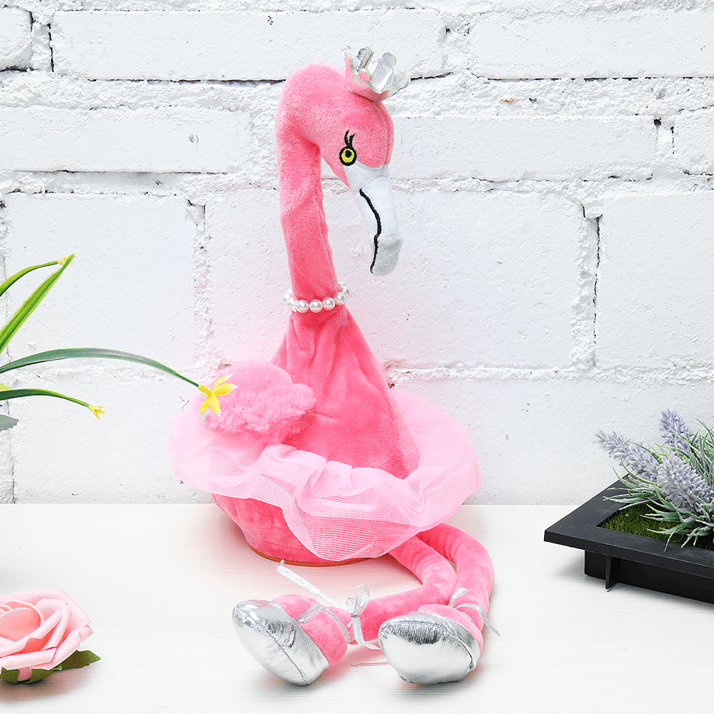 Flamingo Singing Dancing Pet Bird 50Cm 20Inches Christmas Gift Stuffed Plush Toy Cute Doll - MRSLM