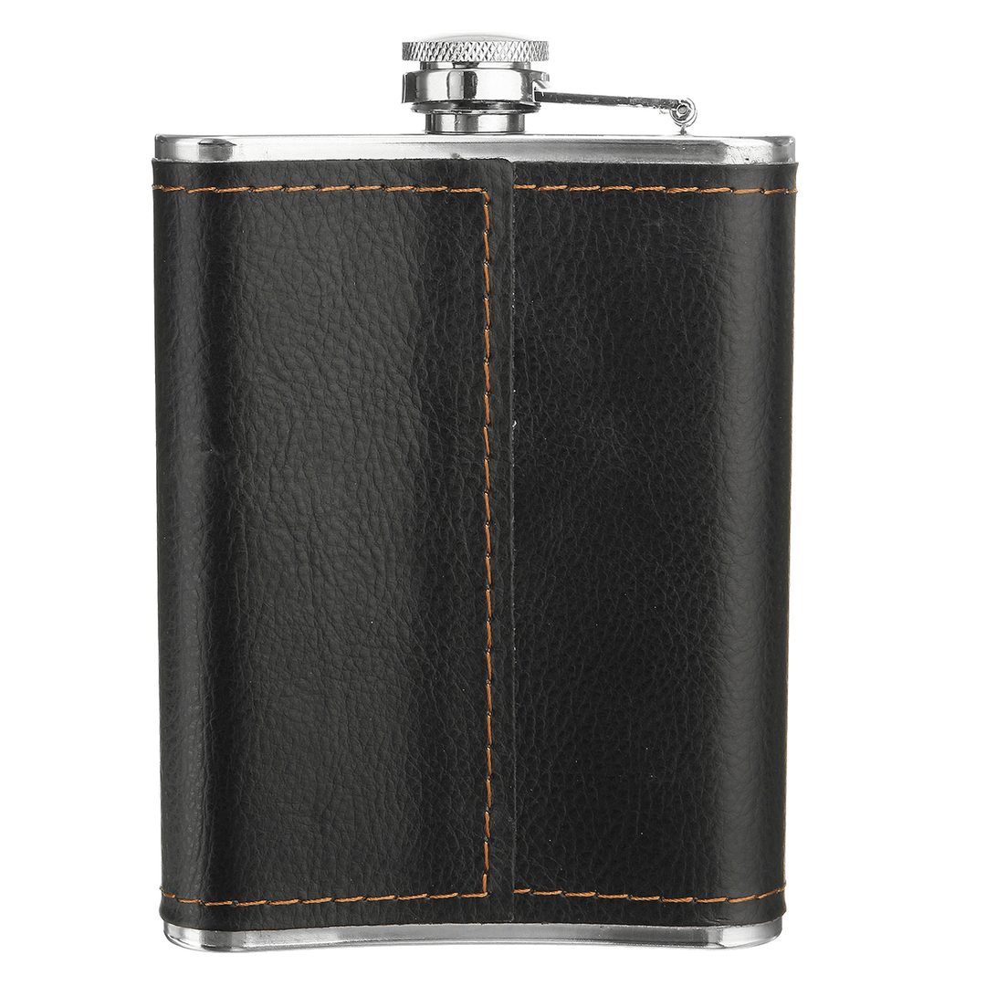 8Oz Stainless Steel FLASK Camping Travel Screw Cap Hip Pocket Alcohol Liquor Whiskey Bottle - MRSLM