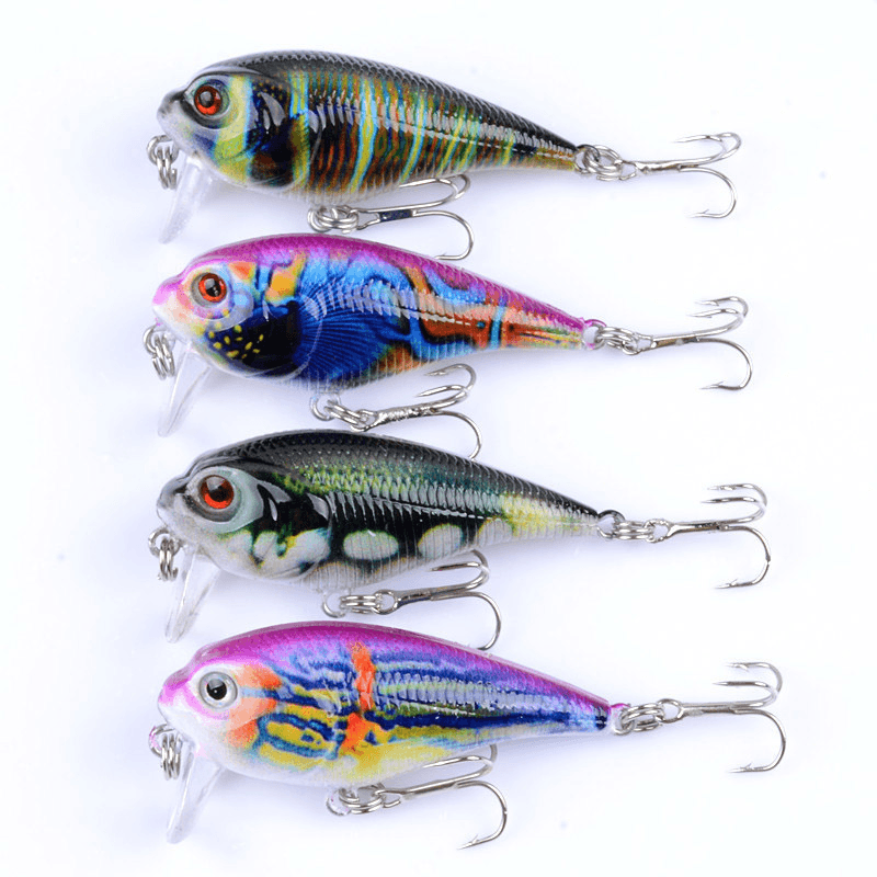 ZANLURE 4PCS 5.5CM 9G Fishing Lures Bass Crankbaits Fishing Bait Hook Lifelike 3D Eyes Lure - MRSLM