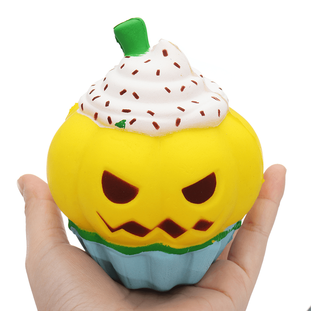 Halloween Pumpkin Ice Cream Squishy 13*10CM Slow Rising Soft Toy Gift Collection with Packaging - MRSLM