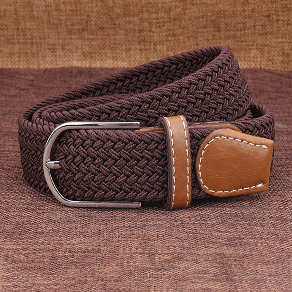 Unisex Nylon Casual Stretch Woven Belt Wild Pin Buckle 107Cm Adjustable Tactical Belt - MRSLM