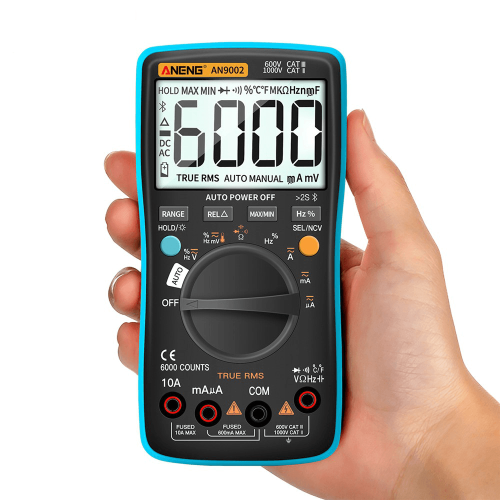 ANENG AN9002 Digital Bluetooth True RMS Multimeter 6000 Counts Professional Auto Multimetro AC/DC Current Voltage Tester - MRSLM