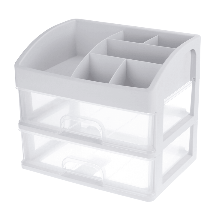 1/2/3 Layers Clear Desktop Comestics Makeup Storage Drawer Organizer Box Container - MRSLM