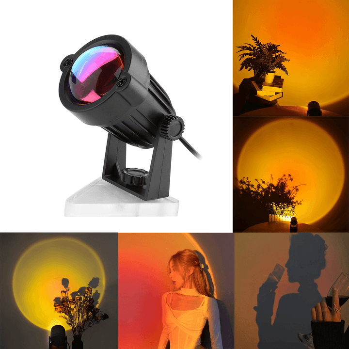 USB Sunset Projection Lamp Decoration Floor Bedroom Atmospheres Light Rainbow Projection Lamp - MRSLM