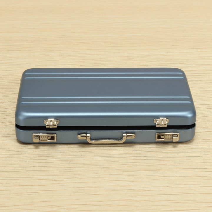 Aluminum Business Credit Cards Box Mini Suitcase Card Holder High Grade Business Office Cards Box - MRSLM