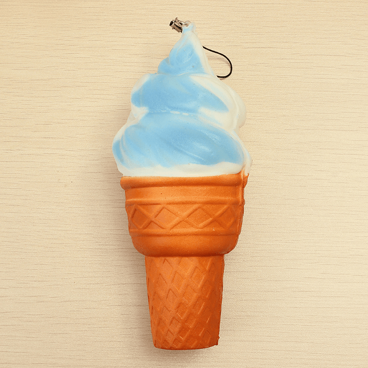 Squishy Jumbo Ice Cream Cone 17Cm Slow Rising Soft Collection Decor Gift Phone Bag Strap - MRSLM