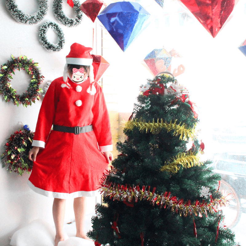 3Pcs Christmas Santa Claus Costume Set Novelty Costume Clothes Suit Christmas Costume for Woman - MRSLM