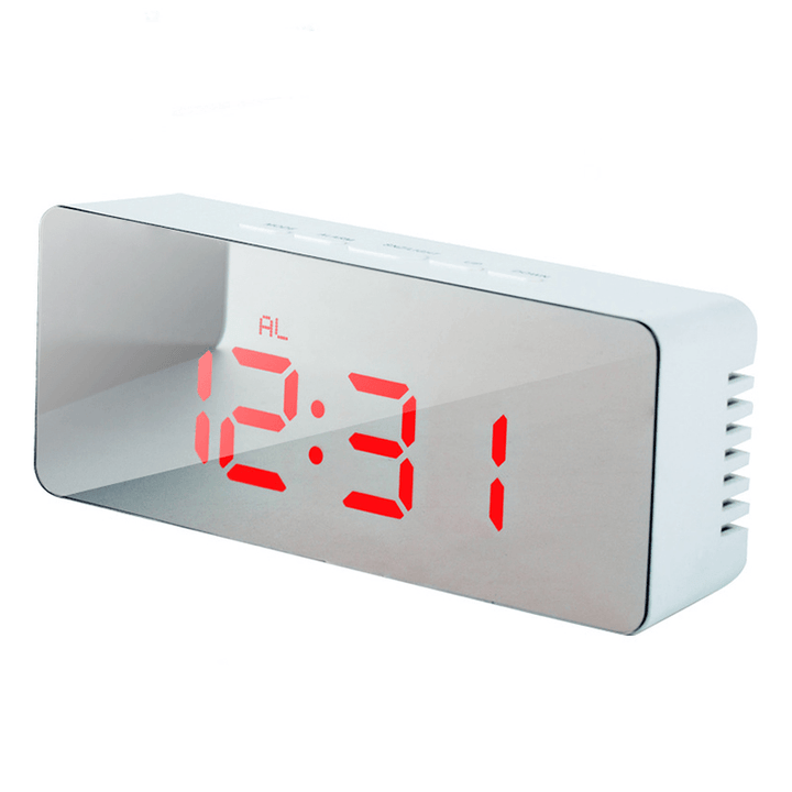 HC-29 USB Charging Digital Mirror Cube LED Night Mode Snooze Function Thermometer Alarm Clock - MRSLM