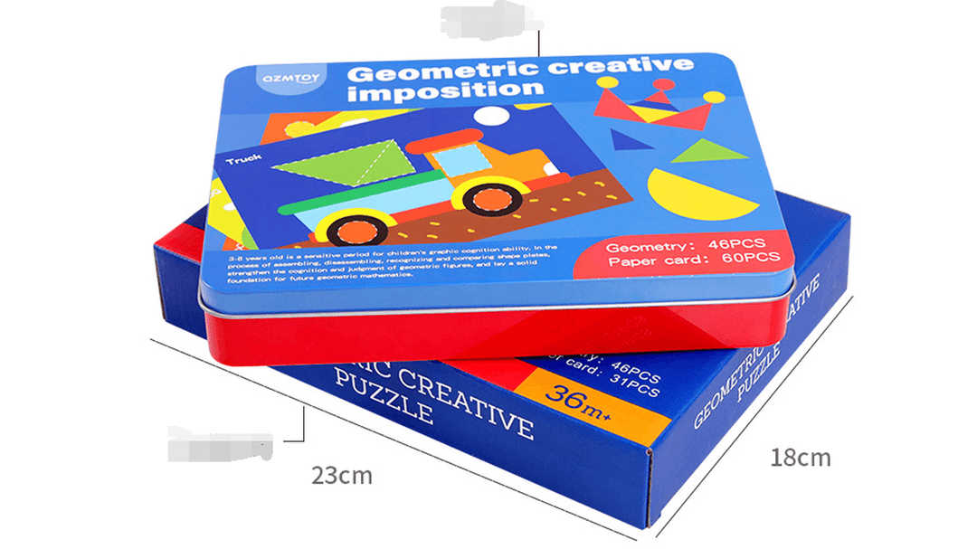 Magnetic Geometric Shape Cognitive Building Blocks Early Education Educational Toys - MRSLM