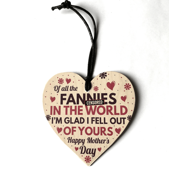 Wooden Heart Plaque Funny Rude Mothers Day Heart Gifts Novelty Daughter Son Decorations - MRSLM