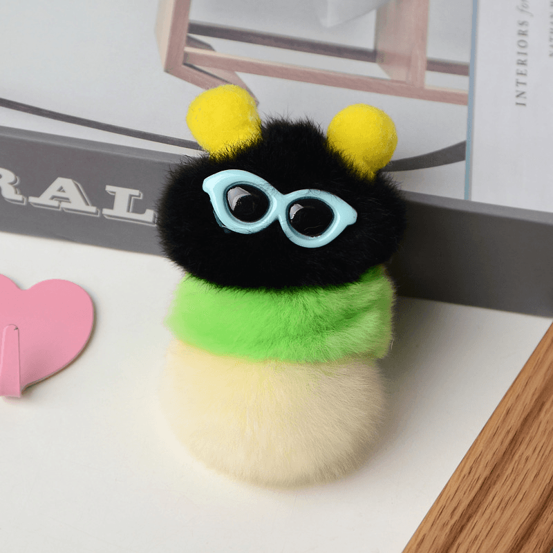 Rex Rabbit Caterpillar Fur Pendant Creative Gift - MRSLM