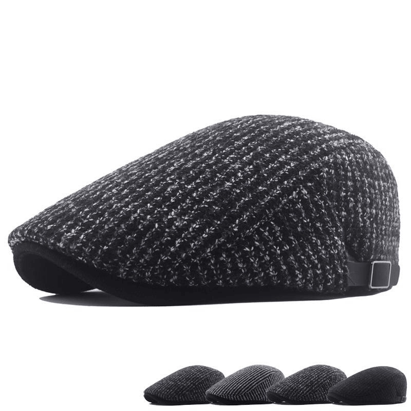 Solid Color Knitted Beret Men'S Winter Thickening - MRSLM