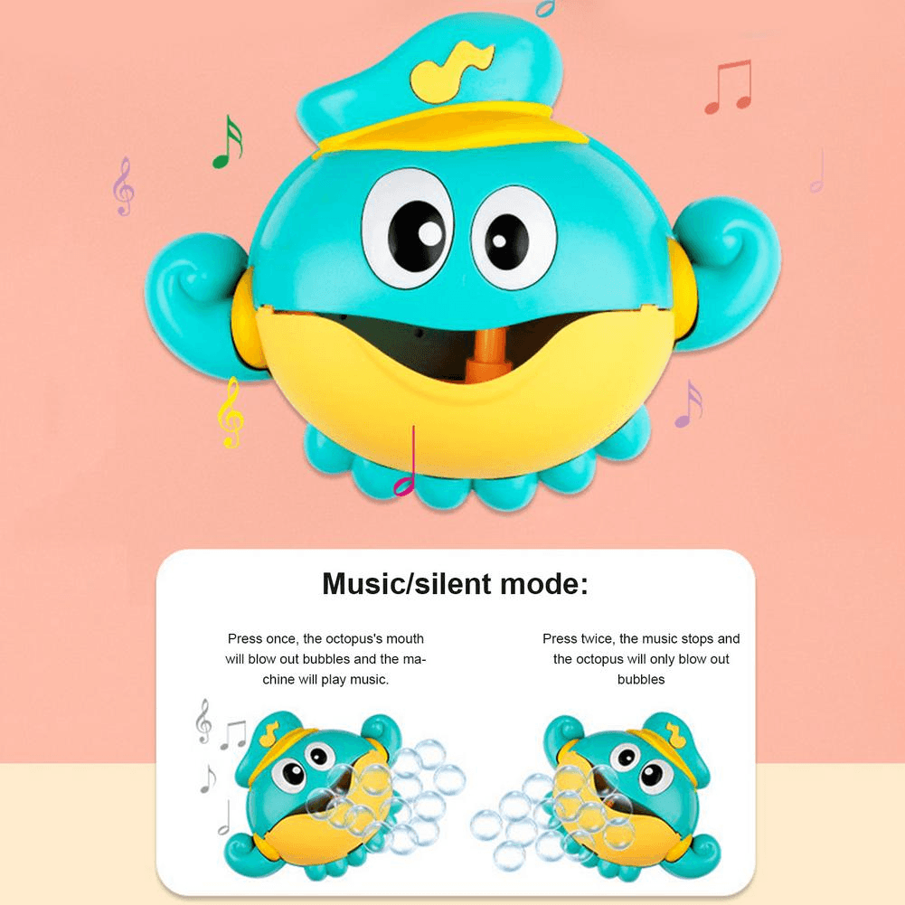 Baby Bath Automatic Bubble Blower Octopus Music Toy - MRSLM