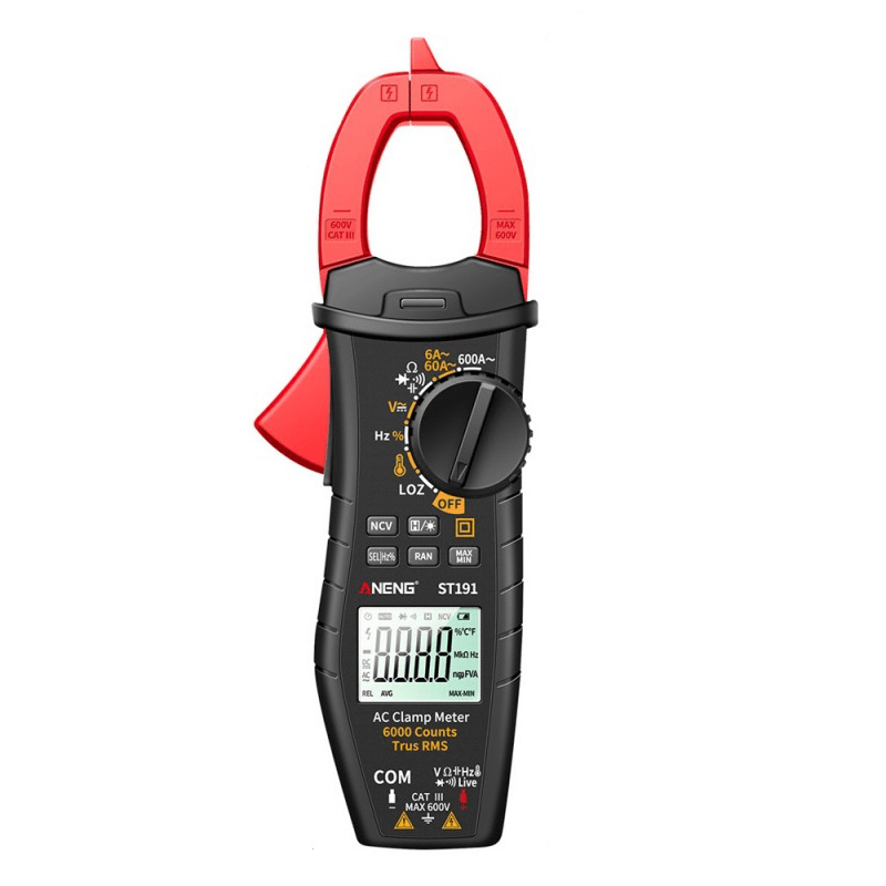 ANENG ST191 Digital Clamp Meter AC Current 6000 Counts True RMS Multimeter Ammeter Voltage Tester Car Amp Hz Capacitance NCV Ohm Test - MRSLM