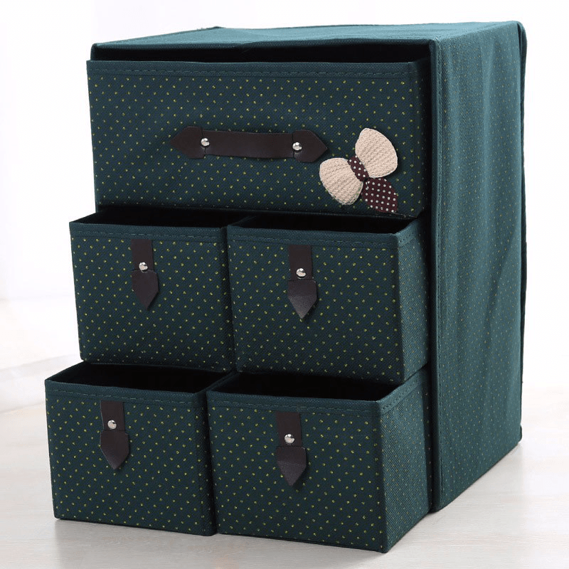 Three Layer Storage Box Five Drawer Non-Woven Underwear Cosmetic Makeup Sundries Organizer - MRSLM