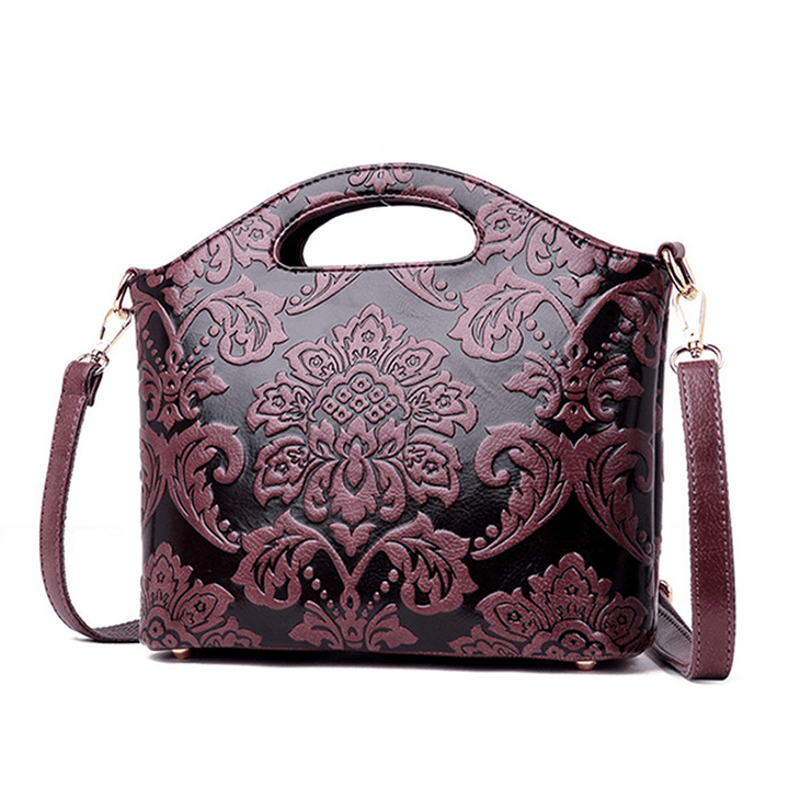 Women Vintage Embossed Ethnic Style Handbag - MRSLM