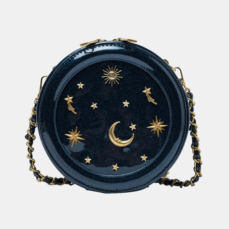 Women PU Chain Galaxy round Crossbody Bag - MRSLM